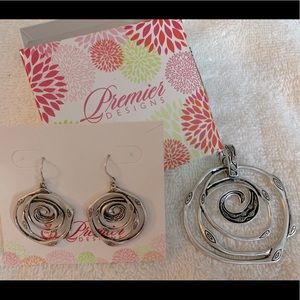 Premier 1990's vintage swirl earrings/pendant